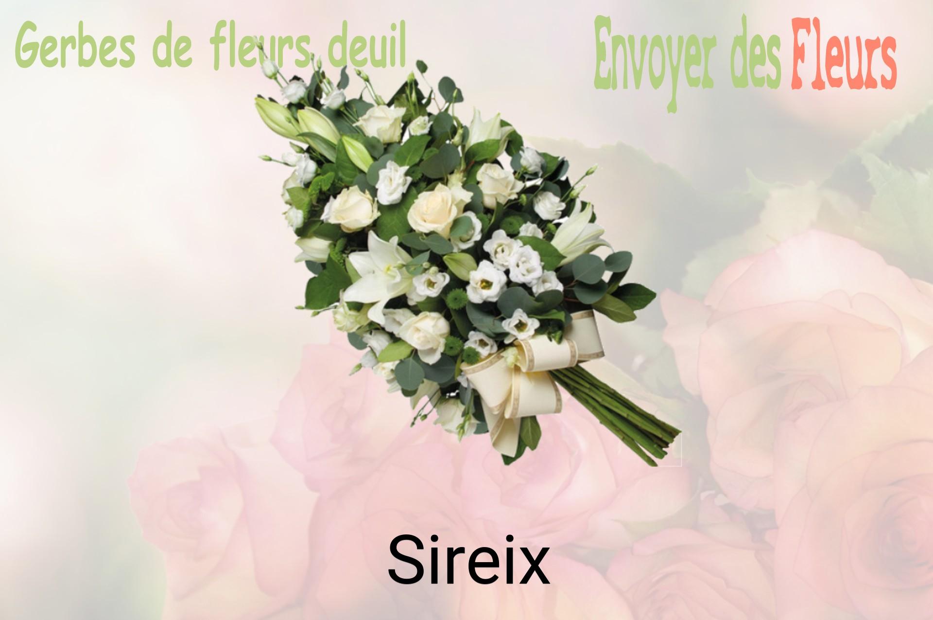 Gerbe de fleurs de deuil livrée à Sireix